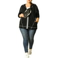 thumbnail image 6 of Agnes Orinda Women's Plus Size Jacket Zip Front Long Sleeve with Pockets 2024 Hoodie Jackets 3X Black, 6 of 9