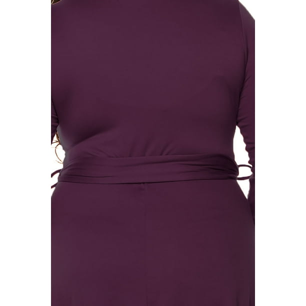 Women's Plus Size Wrap Dress 3/4 Sleeve V Neck Waist Tie - Walmart Business  Supplies