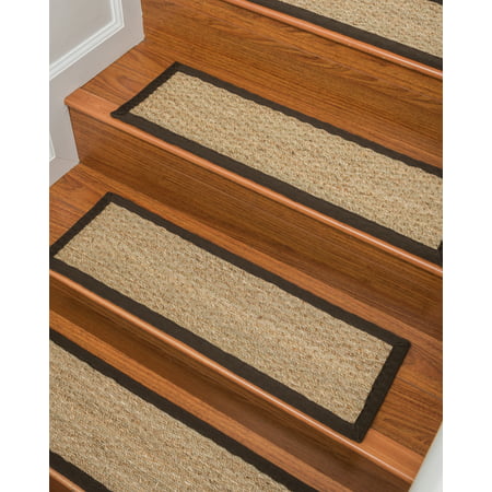 Natural Area Rugs 100% Natural Fiber Half Panama, Seagrass Sage, Handmade Stair Treads Carpet Set of 13 (9