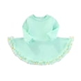 thumbnail image 2 of Wilark Toddler Girls Ballet Dress with Mesh Trim Crew Neck Knitted Cute Long Sleeve Party Dance Dress Green 1 T, 2 of 6