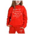 thumbnail image 1 of YOUSNH Ensemble Décontracté pour Filles, Ensemble de Survêtement à Manches Longues pour Enfants, Rouge 3-4 Ans, 1 of 4