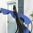thumbnail image 4 of Outsunny 2-Seater Swing Canopy Replacement with Tubular Framework,Outdoor Swing Sunshade Top Cover (Canopy Only),Dark Blue,Dark Blue Polyester Garden Outdoor Patio Patio Seating, 4 of 11