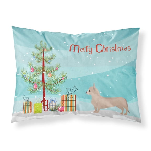 Tan Chiweenie Christmas Tree Fabric Standard Pillowcase