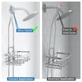 thumbnail image 4 of VANCORE Shower Caddy over Shower Head - Extended Length Hanging Shower Caddy Rustproof Shower Organizer with Hooks Shampoo Soap Holder - Silver, 4 of 7