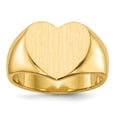 thumbnail image 1 of 14K Yellow Gold Ring Band Signet 11.5x12.5mm Closed Back Heart, 1 of 5