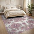thumbnail image 3 of ODIKA 8'x10' Washable Area Rug Non-Slip Chair-Friendly Mat Vintage Ditsy Field Scroll Distressed Border Botanical Pink Boho Refined for Dining Room, Large Office, Lounge, 3 of 7