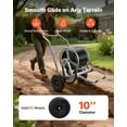 thumbnail image 2 of VEVOR Water Hose Reel Cart, 200/300ft High-Pressure Garden Hose Cart, Hoses Reel Carts with Two Wheels, Handle & Heavy-Duty Mesh Storage Basket, Dual-Purpose Portable Hoses Reels for Garden, Car, Pet, 2 of 9