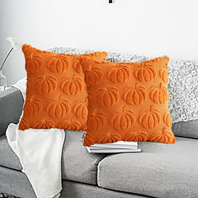 Pumpkin Fall Decorative Throw Pillow Covers Silk Pillowcase Cover Extra Long Pillowcase Throw Pillows for Bed