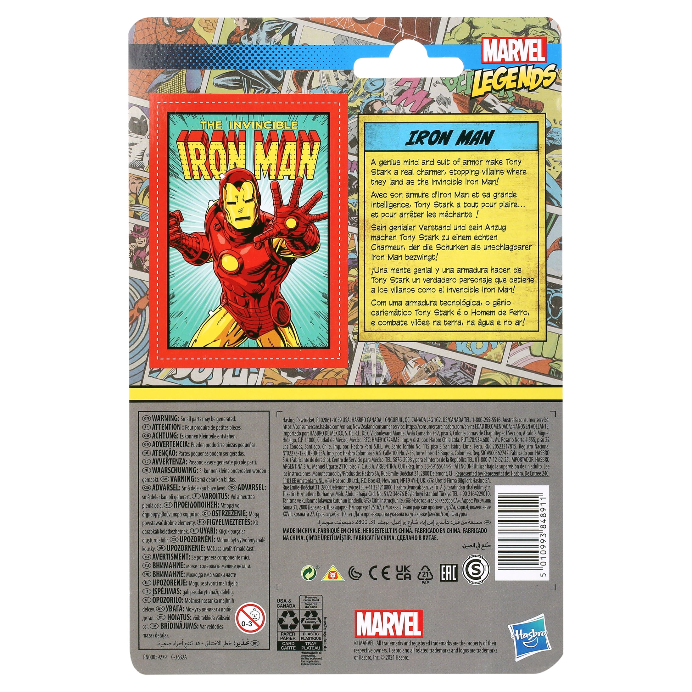 Figura De Acción Marvel Hulk Gris - Colección Retro 375 De Hasbro Legends, 9.5 Cm, Articulada, Inspirada En Cómics
