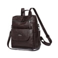 thumbnail image 1 of Guardurnaity Mochila impermeable de PU para mujer, ideal para la escuela y viajes. Mochila tipo bolso. Bolsos de hombro para mujer. Mochilas café, 1 of 6