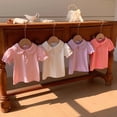 thumbnail image 5 of LNMQLPDBS Toddler Girl Short Sleeve Ruffle Edge Clollared T-Shirts Cute Puff Sleeve Pleated Front Tops Summer Blouse for Beach Party Vacation, 5 of 9