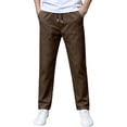thumbnail image 6 of Angala Big Boys School Pants Tapered Leg With Pockets And Drawstring Fall Casual Boys Baggy Pants Size 11-12 Years Coffee, 6 of 7