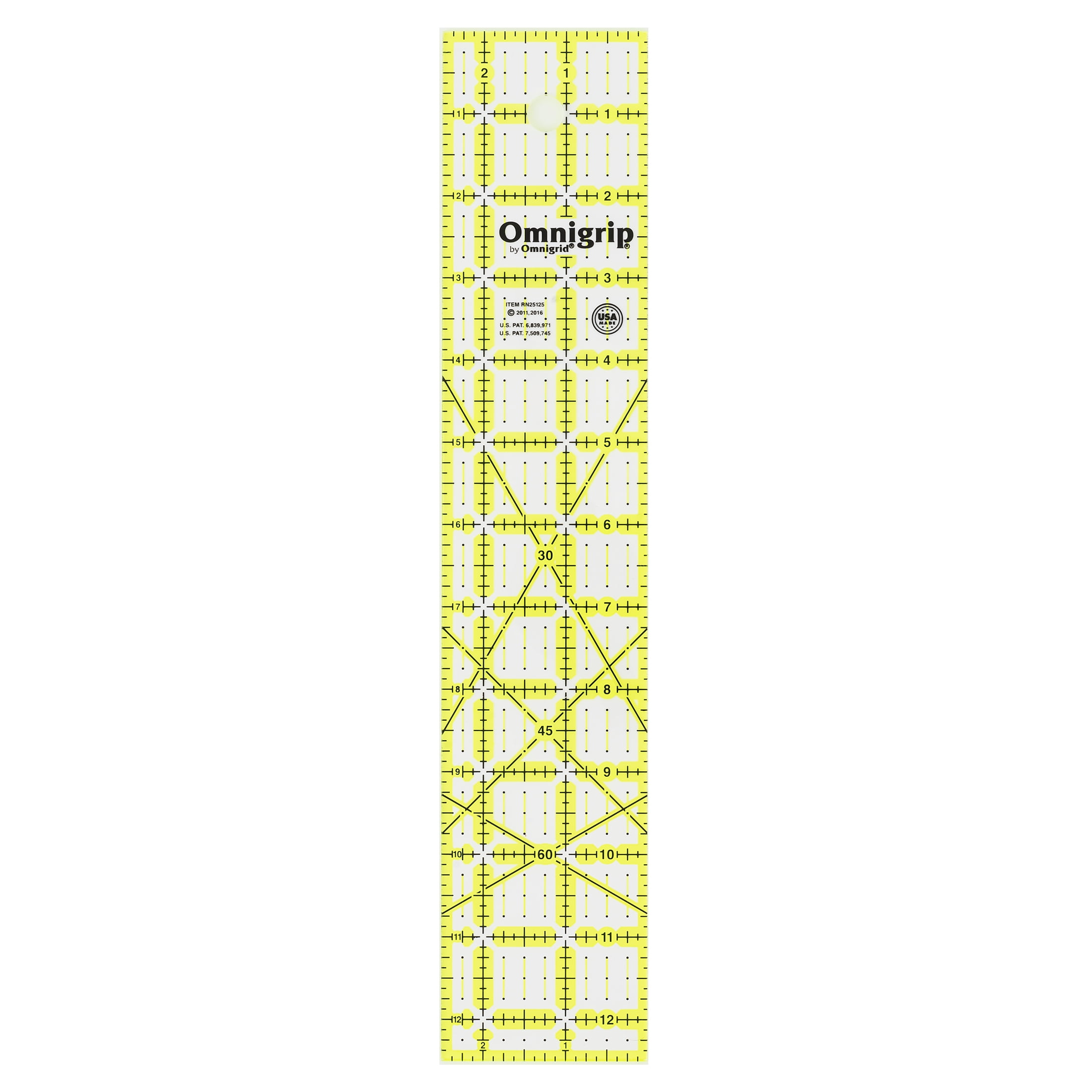 7-½ x 7-½ New Omnigrid 7-1/2 inch Square Quilting Ruler Clear 