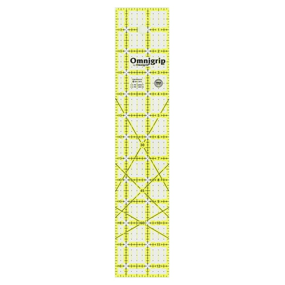 Omnigrip 2.5" x 12.5" Non-Slip Ruler, Rectangle Quilter's Ruler by Omnigrid