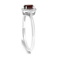 thumbnail image 4 of 10K White Gold 5X3MM Oval Red Garnet and Diamond Accent Halo Ring (I-J Color, I1-I2 Clarity) - Ring Size 6, 4 of 8