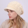 thumbnail image 5 of SikaFu Retro Autumn Winter Spring Knit Beret Cap Women Plain Solid Octagonal Newsboy Vintage Painter Artist Female Beret Gorros, 5 of 6