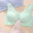 thumbnail image 3 of Timegard Summer Bras for Women Wirefree Flower Lace Full Coverage Wide Strap Comfortable Everyday Bra, 3 of 4