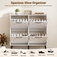 thumbnail image 6 of Skyhill Shoe Cabinet with 4 Flip Drawers,Farmhouse Shoe Storage Organizer for Entryway,White, 6 of 9