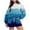 Blue 1, variant on Kaemgyyd Women's Sweatsuit Set Fall Trendy 2 Piece Outfit Long Sleeve Crew Neck Pullover and Drawstring Shorts with Pockets