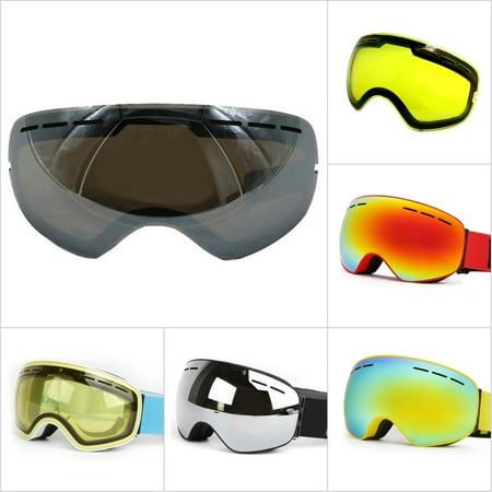 Ski Goggles Replacement Lens - Frameless, Interchangeable Lens 100% UV400 Protection Snow Goggles for Men &