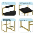 thumbnail image 3 of Hassch Modern Bar Stools Set of 2, 25.6" Counter Height Armless Stools with Velvet Upholstered Seat & Golden Metal Legs, Black, 3 of 8