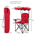 thumbnail image 4 of Silla de Camping Plegable Costway con Toldo de Sombra y Portavasos Carga 120 kg para Patio Campamento 53,5 x 53,5 x 130 cm Rojo, 4 of 7