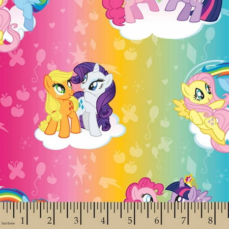 Hasbro, My Little Pony Ombre Toss, Cotton, Multi, 43/44" Wide Fabric by the Yard