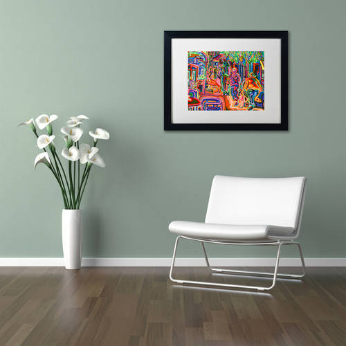 Trademark Fine Art "Folk" Canvas Art by Josh Byer, White Matte, Black Frame