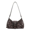 thumbnail image 2 of Spencer Crescent Shoulder Bag for Women PU Leather Hobo Tote Handbag Clutch Purse Ladies Trendy Punk Underarm Bag, Coffee, 2 of 10