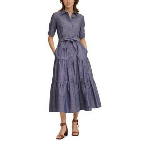 Calvin Klein Cotton Chambray Maxi Dress