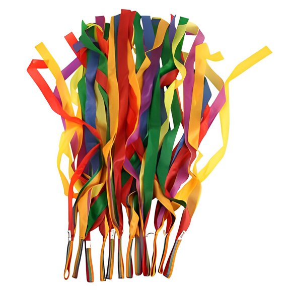 Yuarrent 12 piezas de cinta gimnástica de Color arcoíris para niños, cuerda de nailon de baile colorida reutilizable portátil, accesorios deportivos Ropa Deportiva, Zapatos