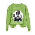 thumbnail image 6 of VKOYWKM Sweatshirts for Women Trendy Halloween Funny Print Pullover Long Sleeve Crew Neck Oversized Sweatshirts Fall Sweatshirt, 6 of 7
