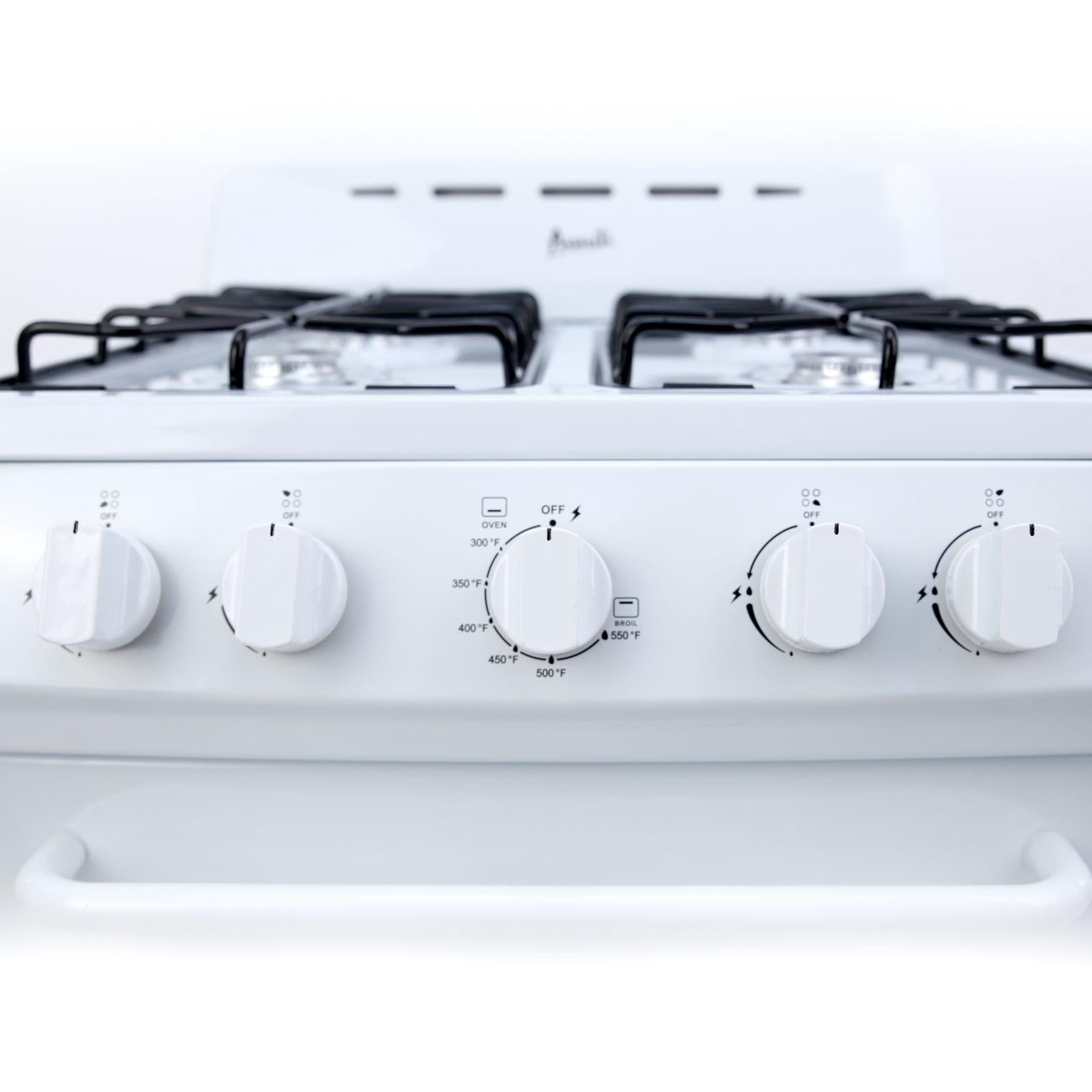 Avanti 24" Gas Range Oven with Solid Metal Door, in White (GRO24P0W)