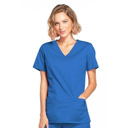 

Cherokee Workwear Core Stretch Women s Scrubs Top Mock Wrap 4728