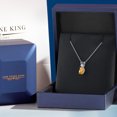 thumbnail image 5 of Gem Stone King 14K White Gold Yellow Citrine and White Moissanite Pendant Necklace for Women | 0.88 Cttw | Gemstone November Birthstone | Pear Shape 7X5MM | With 18 inch Chain, 5 of 6