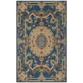 thumbnail image 2 of SAFAVIEH Savonnerie Devyn Floral Medallion Wool Area Rug, Blue/Ivory, 9' x 12', 2 of 7