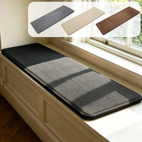 Long Strip Linen Look Seat Pad, Woven Bench Cushion for Sofa, Window Sill, Hallway, 31.5L x 11.8W Inch, Thick, Non Slip