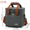 thumbnail image 2 of Lunch Box, 8L/12.5 Insulated Lunch Bag, Expandable Double Deck Cooler Bag,Reusable Lunch Bag , Lightweight Leakproof Tote Bag With Side Tissue Pocket&Adjustable Shoulder Strap, Suit for Work,Camping, 2 of 8