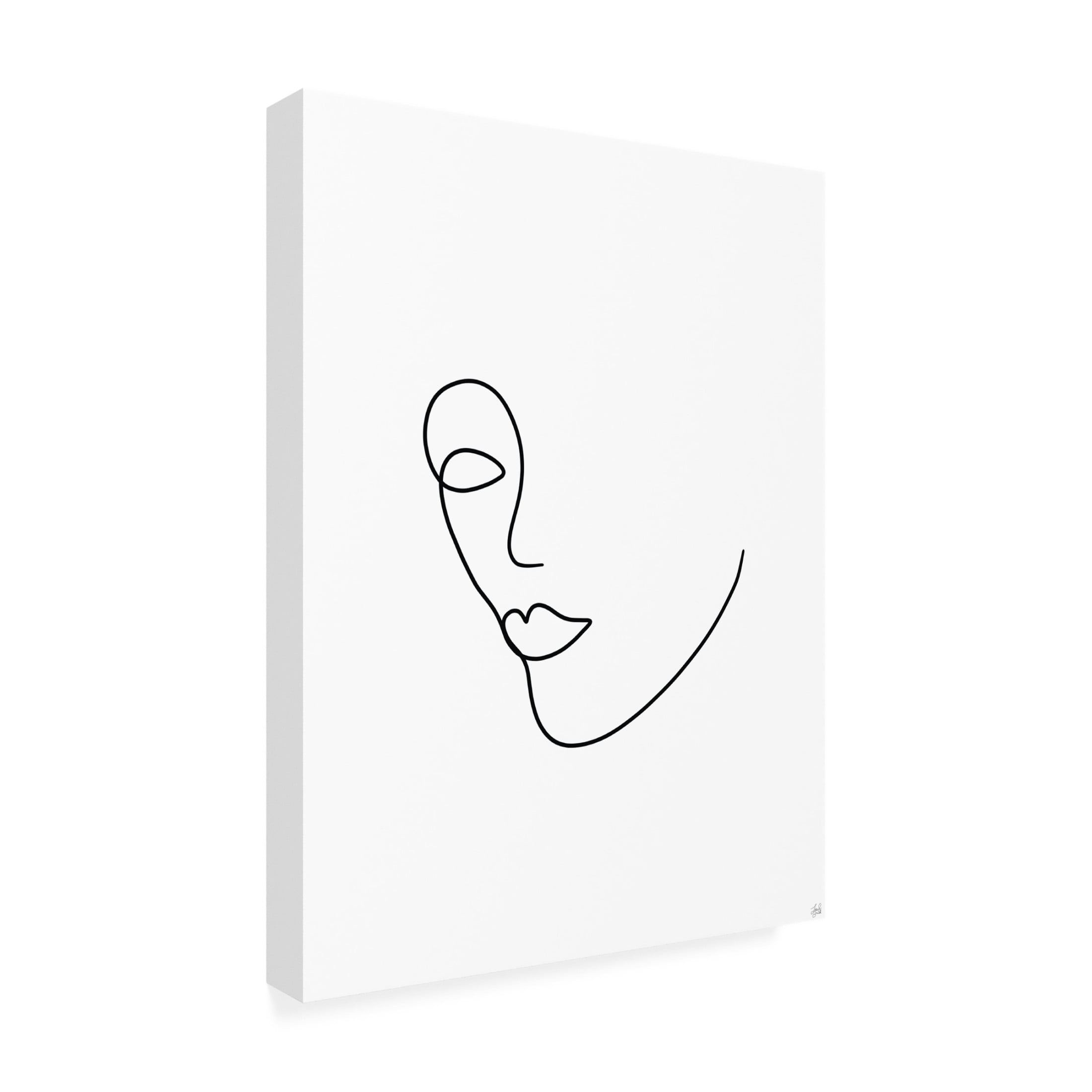 Canvas Wall Art - Line and Brush 'Line Lady 2' Wall Art for Living Room, Bedroom, or Office Décor by Trademark Fine Art - 14 x 19 Inches