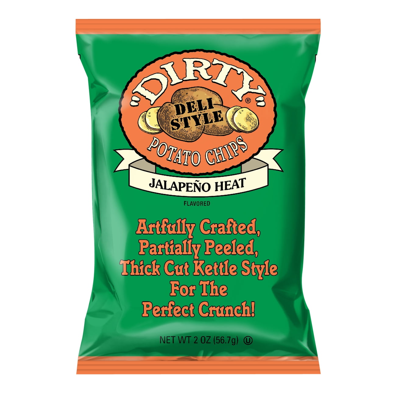 2 oz "Dirty" Jalapeño Heat Deli Style Potato Chips