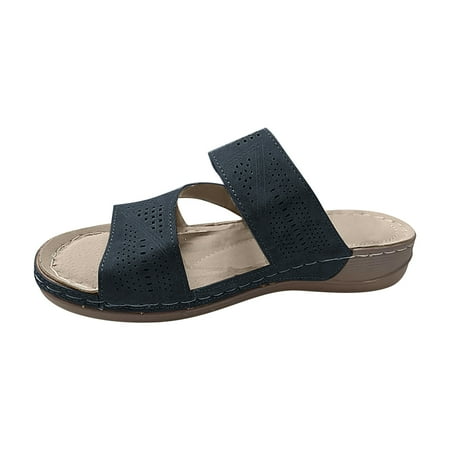 

Rdeuod Shoes Women Women S Leisure Vacation Comfortable Hollow Open Toe Wedge Beach Sandals Womens