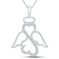 thumbnail image 2 of 1Ct Simulated Diamond 925 Silver Heart Angel Pendant 14K White Gold Plated, 2 of 2