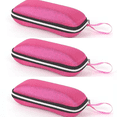 thumbnail image 1 of Unisex Striped Plastic Eyeglass Case With Lanyard Zipper Cover Protector Portable Sunglasses Box, 1 of 6