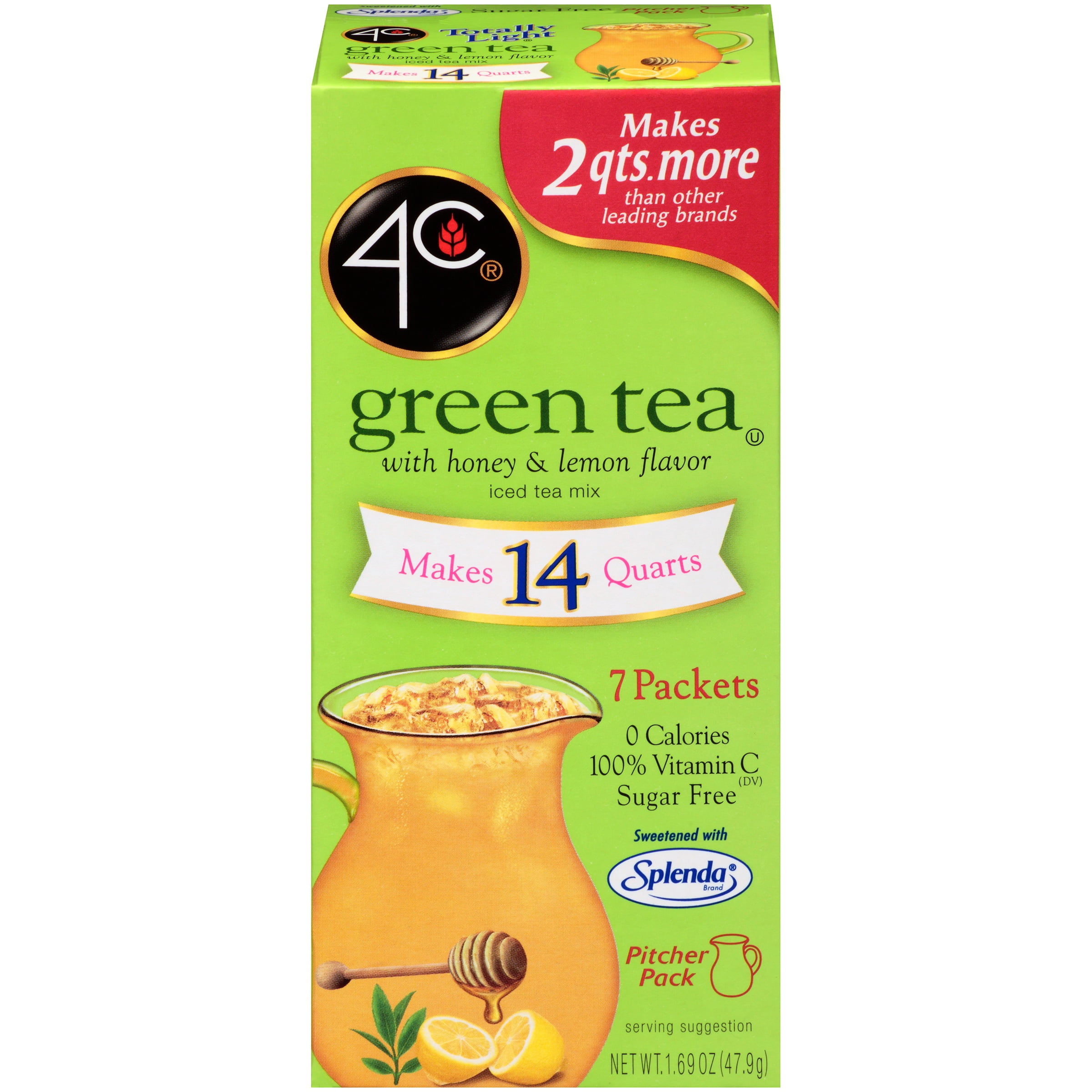 4C® Totally Light® Sugar Free Honey & Lemon Green Tea Mix 7 ct Packets