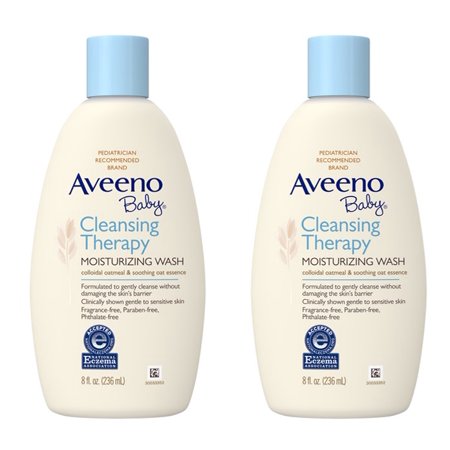 (2 Pack) Aveeno Baby Cleansing Therapy Moisturizing & Soothing Wash, 8 fl.