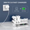 thumbnail image 4 of Cargador BenKri USB C de 30 W, carga rápida, paquete de 3 con cable de 10 pies, 4 of 8