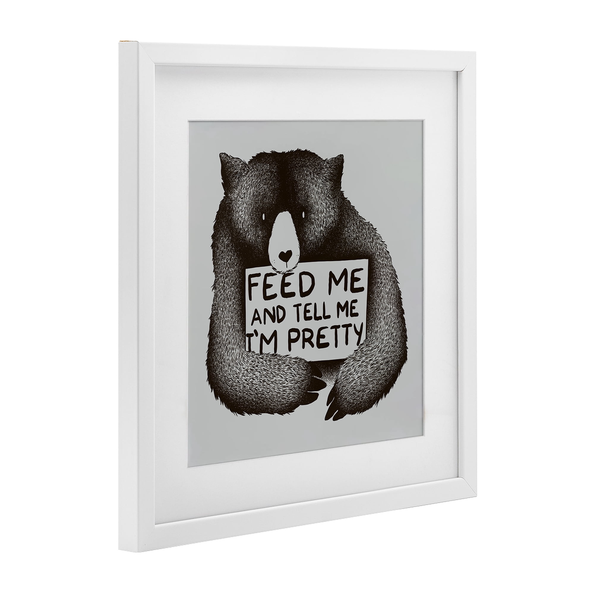 Stupell Industries Feed & Tell Me I'm Pretty White Framed Print Under Glass, design by Tobe Fonseca