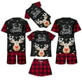 thumbnail image 2 of Tisuna Christmas Family Matching Set Reindeer Plaid Print Short Sleeve Crew Neck Homewear Loose Comfortable Kids Tops And Shorts Set Red Size 10-11 Years, 2 of 6