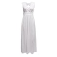 thumbnail image 5 of Ladies White V Neck Long Dress Evening Dress Formal Dress Chiffon Dress Long Long Sparkly Dress Thigh Slit Dresses Long Cold Shoulder Tops Formal Dresses Semi Formal for Women plus Size Midi Dress, 5 of 8