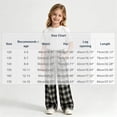 thumbnail image 2 of Girls Plaid Pants with Pockets Baggy Elastic Waist Drawstring Fall Fashion Casual Kids Wide Leg Pants Black 14, 2 of 5
